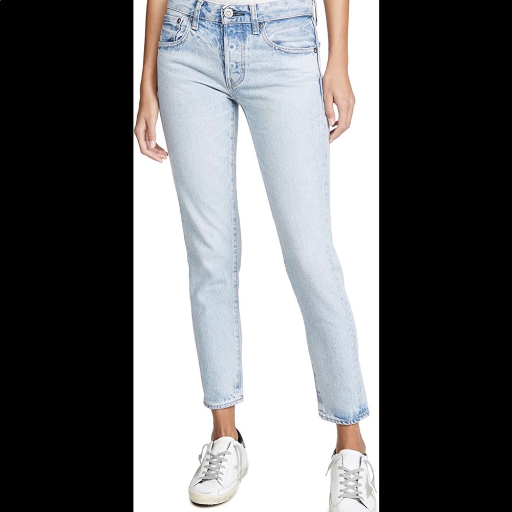 Moussy Camilla tapered crop jeans light wash no holes size 25